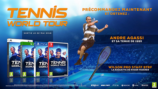 tennis world tour bonus précommande xbox one switch ps4 pc