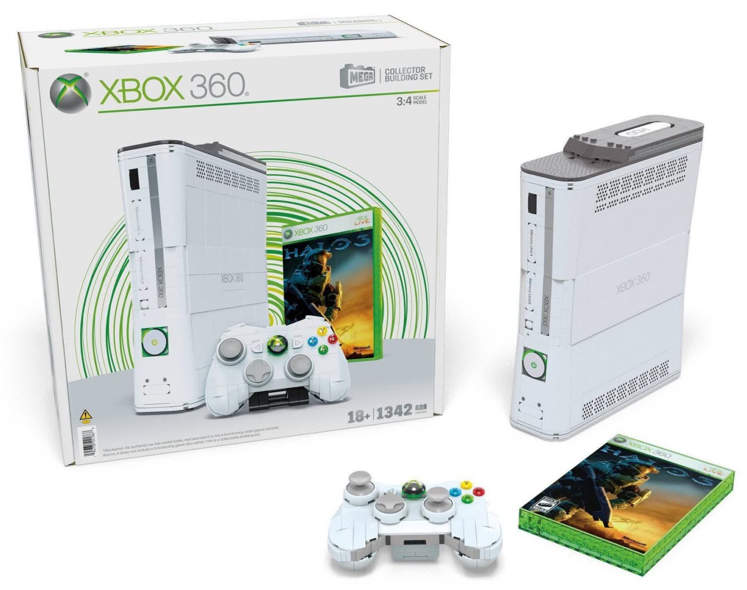 The Mega Bloks Xbox 360 building kit has great attention to detail, including a removable hard drive
