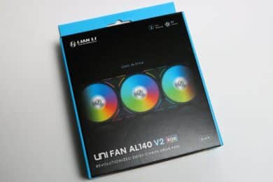 Packaging du Lian Li Uni Fan AL140 V2 de face