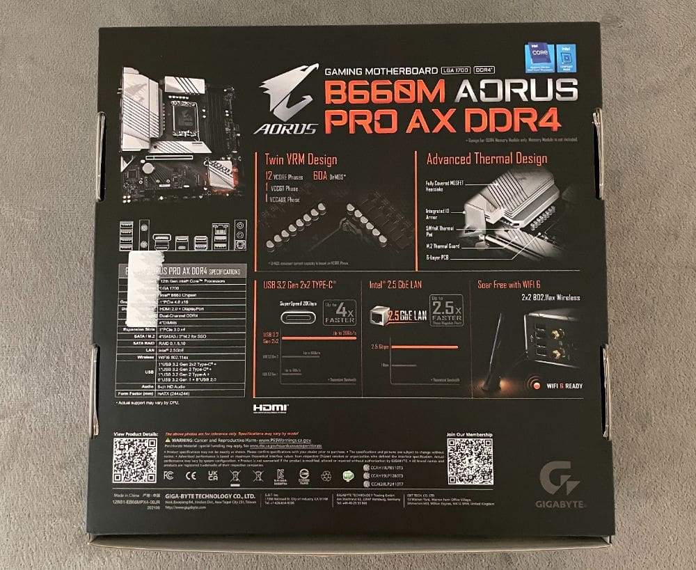 aorus b660m aorus pro axe ddr47