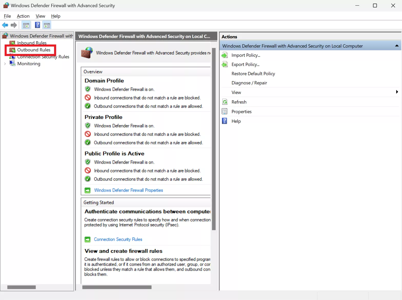 Comment bloquer connexions réseau entrantes sortantes l’aide pare-feu Windows