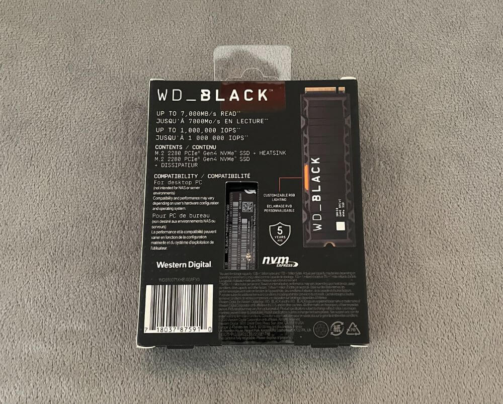 WD Black SN850 500 Go SSD M.2 2280 3D NAND avec dissipateur thermique