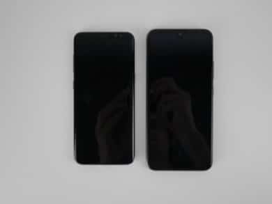 Comparaison Samsung Galaxy S8 (gauche) Gigaset GS190 (droite)