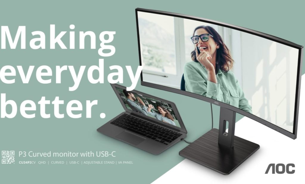 AOC P3 : nouvelle série de moniteurs avec station d'accueil USB-C, connexion en série ou webcam