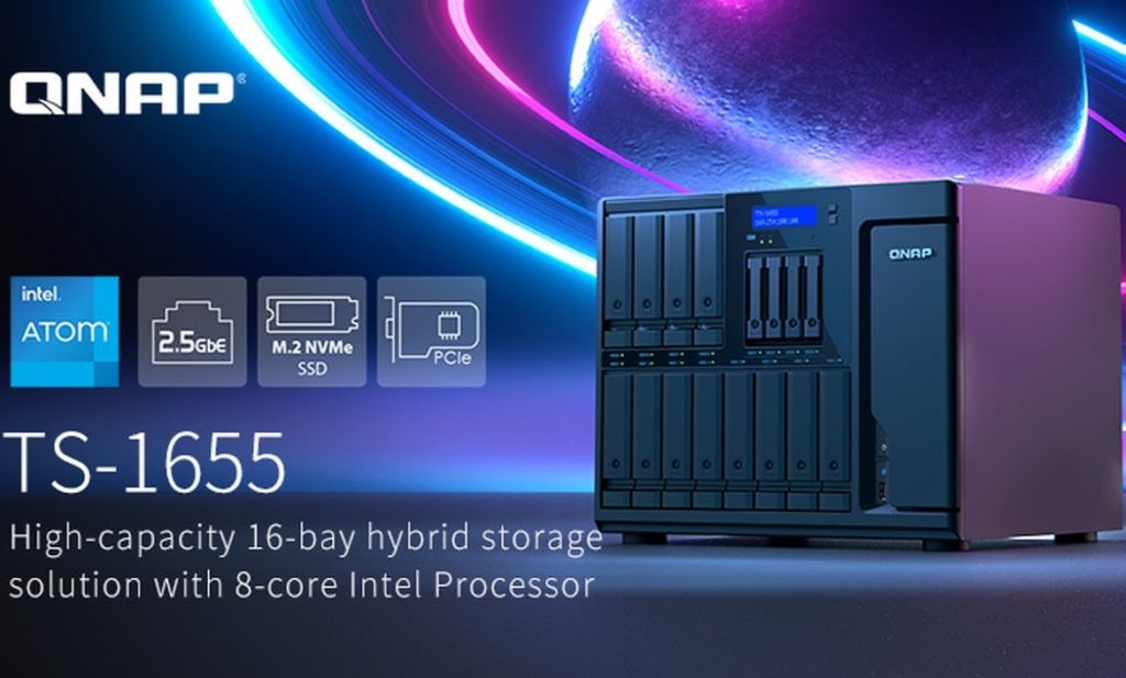 QNAP TS-1655 : nouveau stockage hybride haute capacité avec 2,5 GbE et processeur Intel à 8 cœurs