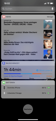 Widget de batterie iOS