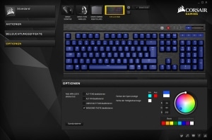 Touches multimédia du Corsair K70 Lux RGB