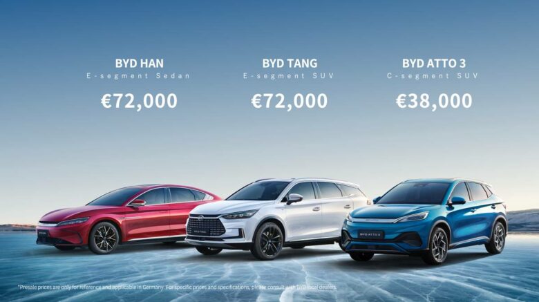BYD annonce les prix de ses voitures électriques pour l'Allemagne