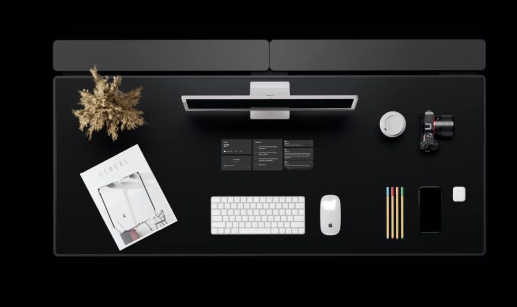 Lumina Desk : un bureau passionnant avec écran OLED et chargement sans fil