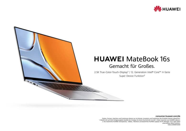 Caractéristiques du Huawei MateBook 16s