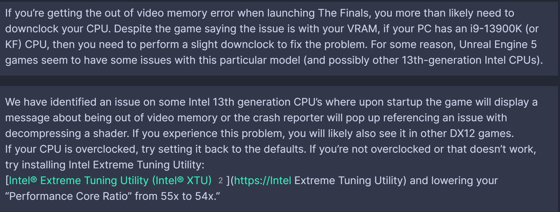 récents processeurs Intel haut gamme font planter jeux Unreal Engine