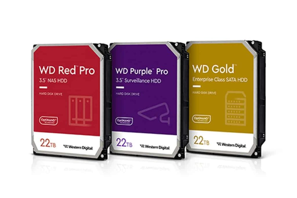 Western Digital : WD Gold, WD Red Pro et WD Purple désormais également disponibles avec 22 To