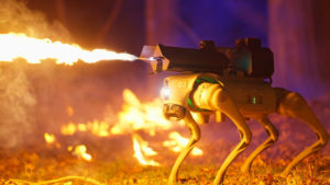 Inquiétez vos amis avec ce chien robot lance-flammes à 9 420 $