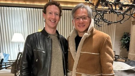 Mark Zuckerberg meets with Nvidia CEO Jensen Huang, calls him the Taylor Swift of Tech