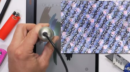 Viewing a color E-ink display under a 230x digital microscope