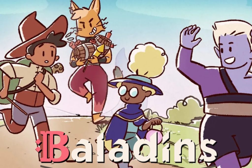 Personnages de Baladins dans un style dessin animé.