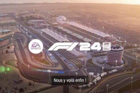 Vue aérienne du circuit de course dans la bande-annonce du jeu F1 24 d'EA Sports.