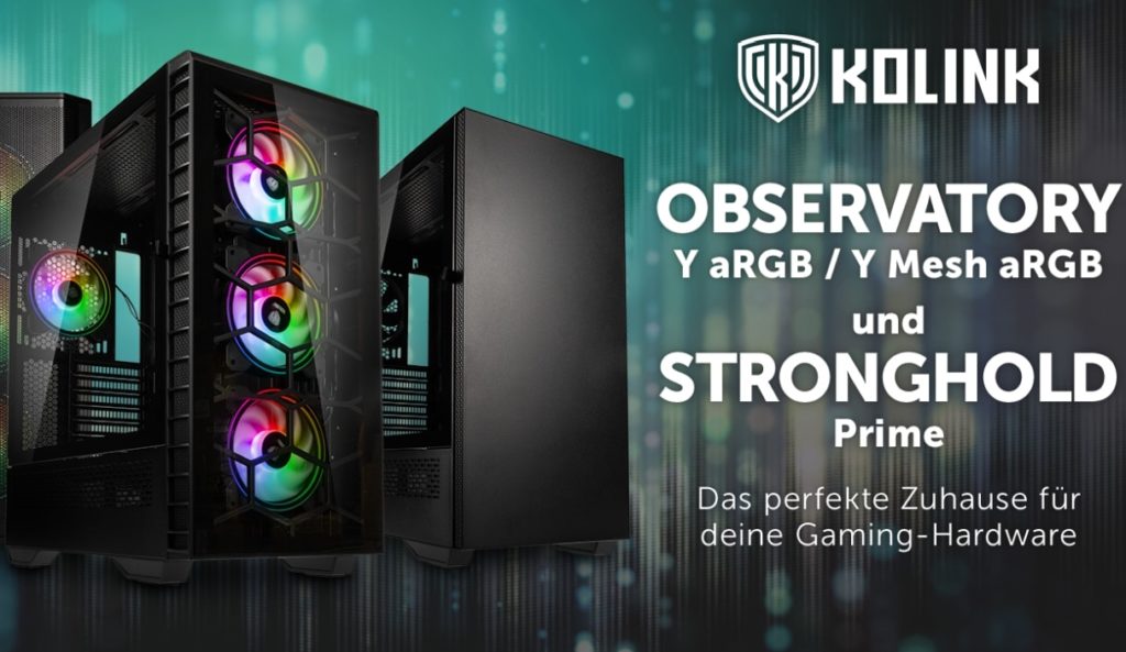 Kolink Observatory Y et Stronghold Prime : nouveaux boîtiers en noir mat
