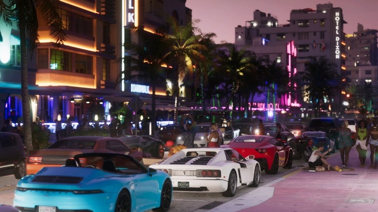Une rue bondée pleine de voitures de Grand Theft Auto V